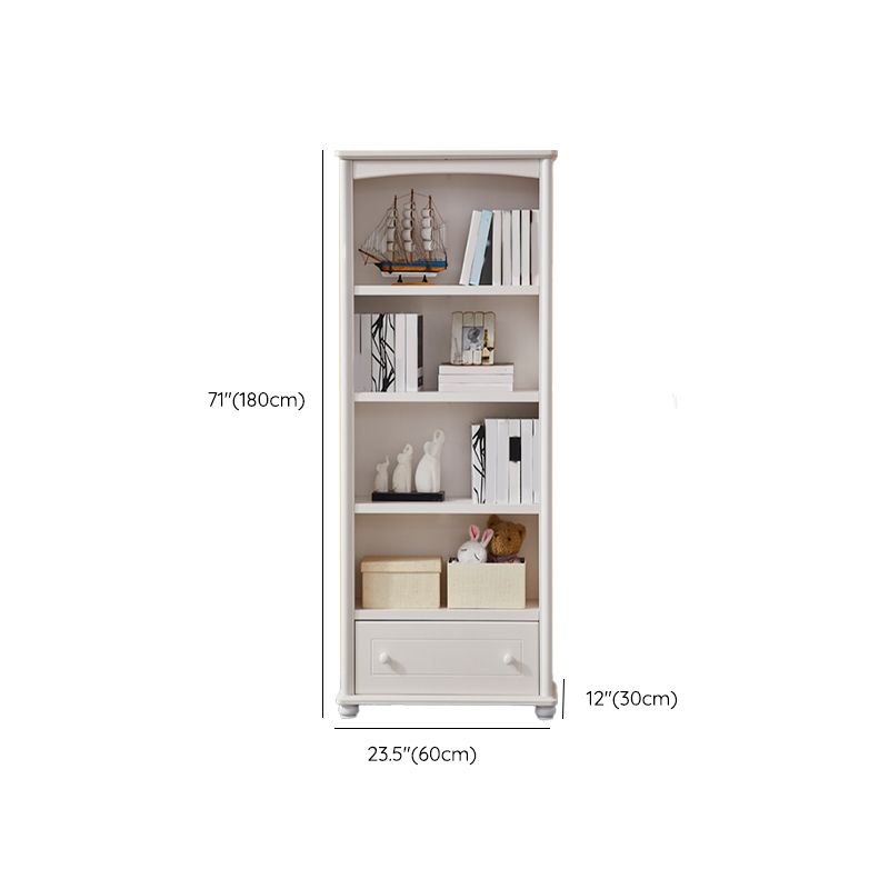 White Wooden Bookshelf Standard Shelves Included Closed Back Bookcase