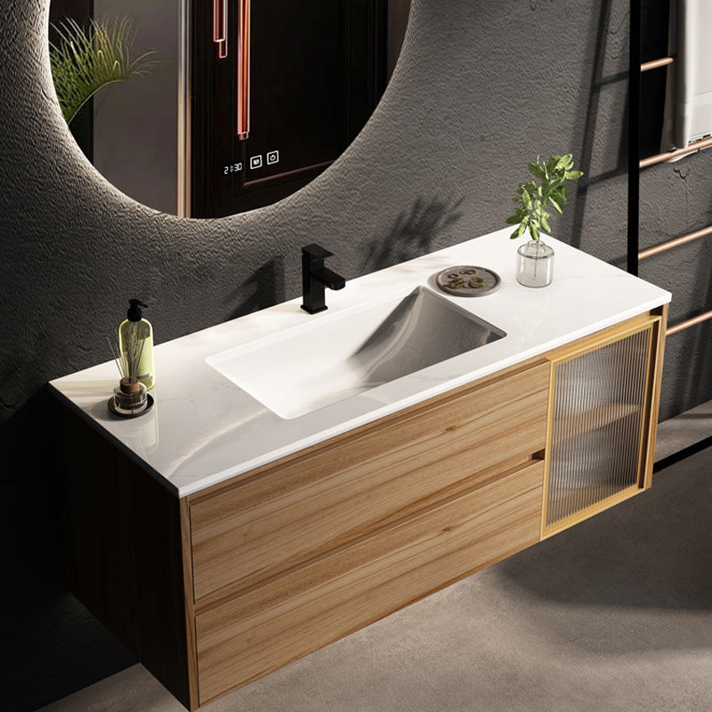 Modern Bathroom Sink Vanity Solid Color Vanity Cabinet with Mirror Clearhalo 'Bathroom Remodel & Bathroom Fixtures' 'Bathroom Vanities' 'bathroom_vanities' 'Home Improvement' 'home_improvement' 'home_improvement_bathroom_vanities' 123