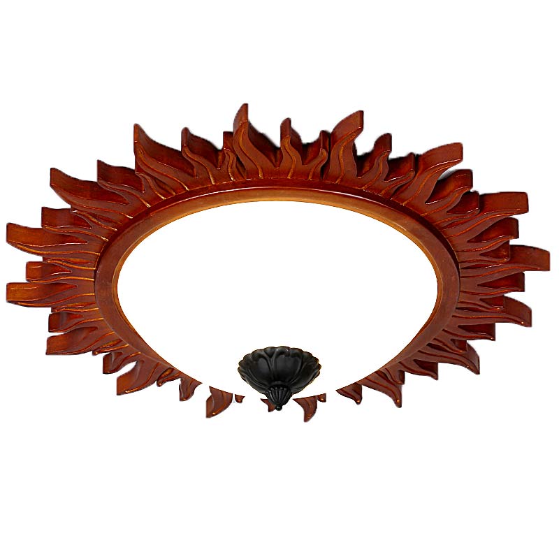 LED Flushmount Lighting Industrial Sun Shade Opal Glass Ceiling Light in Brown for Living Room Brown Clearhalo 'Ceiling Lights' 'Close To Ceiling Lights' 'Close to ceiling' 'Flush mount' 'Industrial Flush Mount' Lighting' 12_2dfa25fa-ed7d-46c9-b744-94d051b6110d
