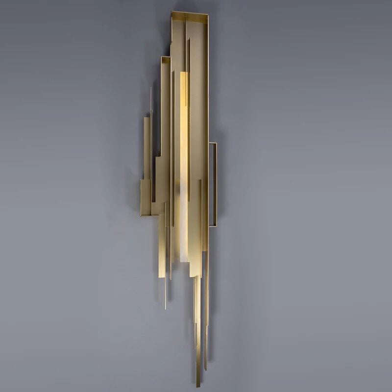 Metal Geometric Wall Mount Lighting Minimalism LED Gold Wall Light Sconce for Living Room Clearhalo 'Cast Iron' 'Glass' 'Industrial' 'Modern wall lights' 'Modern' 'Tiffany' 'Traditional wall lights' 'Wall Lamps & Sconces' 'Wall Lights' Lighting' 2