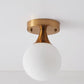 Ball Semi Flush Light Fixtures Contemporary Milk Glass Ceiling Mounted Light for Hallway Clearhalo 'Ceiling Lights' 'Close To Ceiling Lights' 'Close to ceiling' 'Semi-flushmount' Lighting' 20250319183414_99488bf7-0115-4a67-a581-f09e3c1bfec8