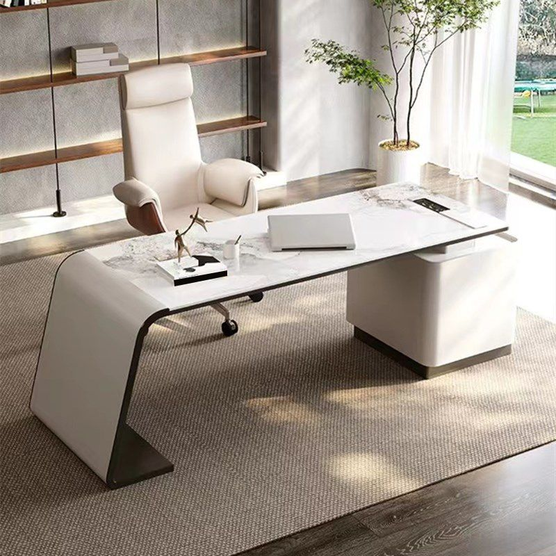 Modern Slate Top Office Desk Rectangle Task Desk with 3 Drawers for Home Clearhalo 'furn' 'furn_office_desk' 'Furniture' 'Office Desks' 'Office Furniture' 'office_desk' 20260205195849_4917_4