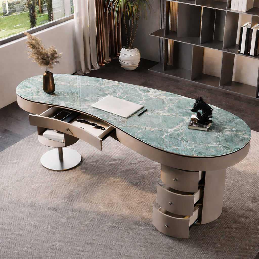 31.5-inch Tall Office Desk Modern Stone Writing Desk with 3 Drawers Clearhalo 'furn' 'furn_office_desk' 'Furniture' 'Office Desks' 'Office Furniture' 'office_desk' 20260206194533_4963_4