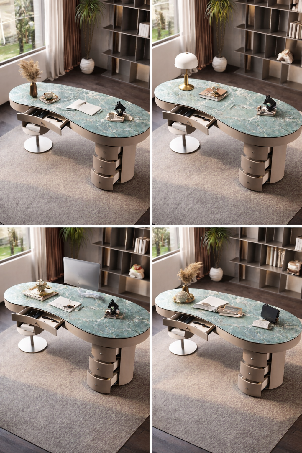 31.5-inch Tall Office Desk Modern Stone Writing Desk with 3 Drawers Clearhalo 'furn' 'furn_office_desk' 'Furniture' 'Office Desks' 'Office Furniture' 'office_desk' 20260206194725_4964_4
