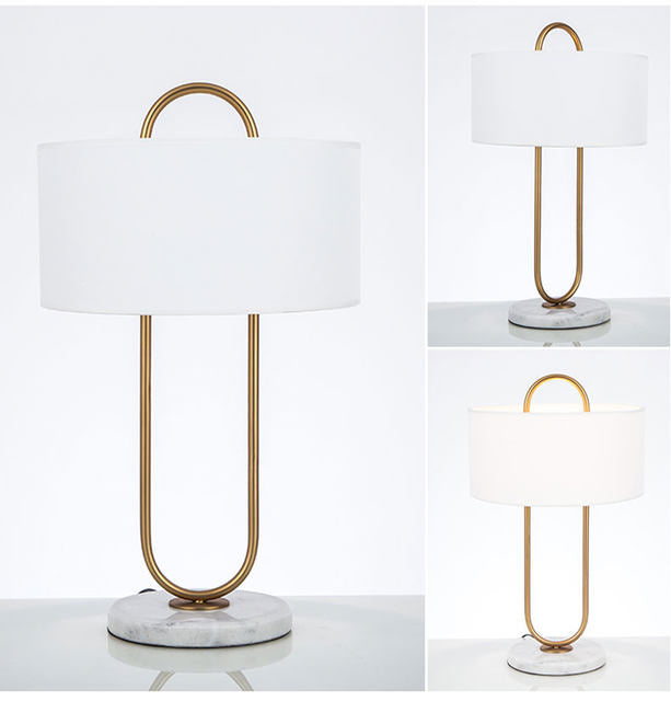 Drum Task Lighting Modernist Fabric 1 Head 13"/15" Wide White Table Lamp with Marble Base Clearhalo 'Lamps' 'Table Lamps' Lighting' 23FC13E2-F12F-4C07-BB2C-8D2F1AF8A9C6