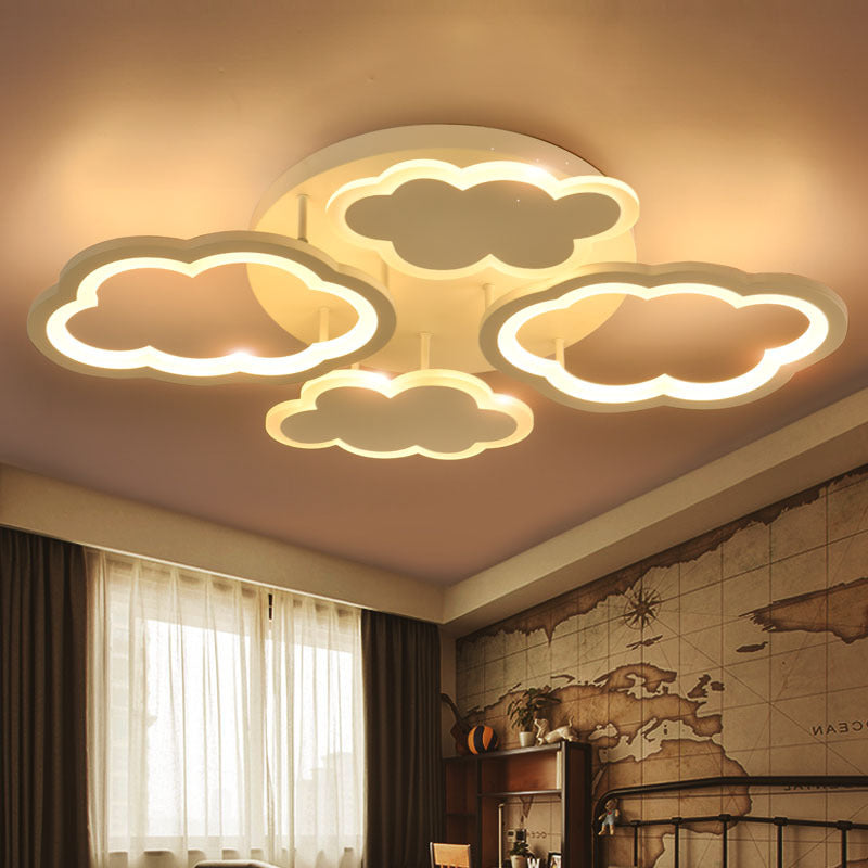 Kid Bedroom Cloud-Themed Ceiling Mounted Lights Acrylic Nordic in White Flush Mount Ceiling Light Clearhalo 'Ceiling Lights' 'Close To Ceiling Lights' 'Close to ceiling' 'Semi-flushmount' Lighting' 2_8f3fd98e-f85d-478b-8672-1fcdaec6a47e