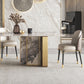 Modern Stone Dinning Room Set Rectangle Double Pedestal Base Dinner Set Clearhalo 'Dining Room Sets' 'Dining Tables & Seating' 'dining_room_set' 'Furniture' 'furniture_dining_room_set' 'Kitchen & Dining Furniture' 'kitchen&dining_furn' 'kitchen' 3347192