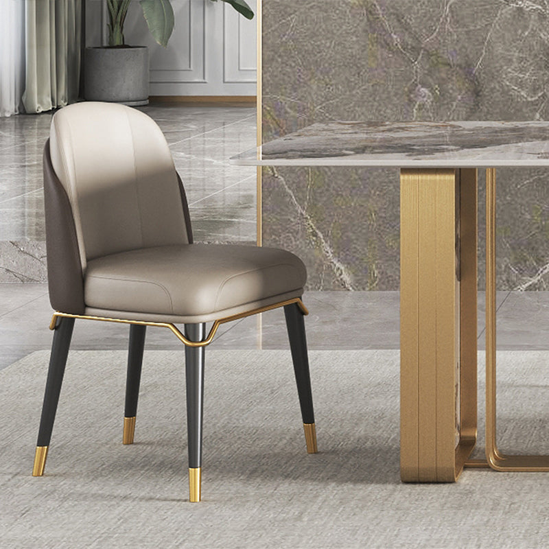 Modern Stone Dinning Room Set Rectangle Double Pedestal Base Dinner Set Clearhalo 'Dining Room Sets' 'Dining Tables & Seating' 'dining_room_set' 'Furniture' 'furniture_dining_room_set' 'Kitchen & Dining Furniture' 'kitchen&dining_furn' 'kitchen' 3347193