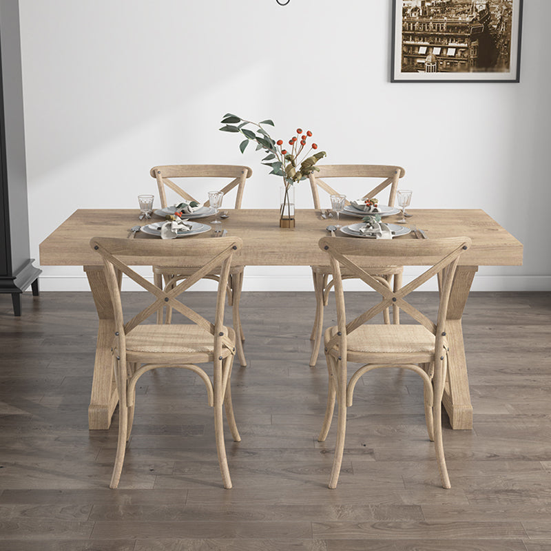 Farmhouse Dining Room Set Wood Trestle Standard Height Table for Dining Room Clearhalo 'Dining Room Sets' 'Dining Tables & Seating' 'dining_room_set' 'Furniture' 'furniture_dining_room_set' 'Kitchen & Dining Furniture' 'kitchen&dining_furn' 'kitchen' 3347231