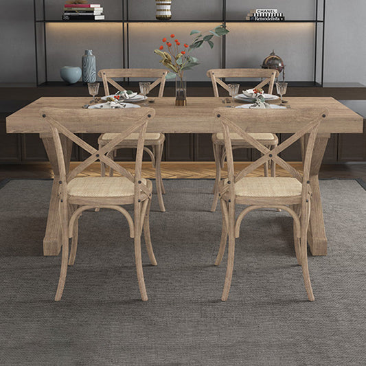 Farmhouse Dining Room Set Wood Trestle Standard Height Table for Dining Room Clearhalo 'Dining Room Sets' 'Dining Tables & Seating' 'dining_room_set' 'Furniture' 'furniture_dining_room_set' 'Kitchen & Dining Furniture' 'kitchen&dining_furn' 'kitchen' 3347240