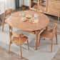 Modern Dining Set Solid Wood Round Shape 4 Legs Base Extendable Dining Table Set with 4 Chairs Clearhalo 'Dining Room Sets' 'Dining Tables & Seating' 'dining_room_set' 'Furniture' 'furniture_dining_room_set' 'Kitchen & Dining Furniture' 'kitchen&dining_furn' 'kitchen' 3347241