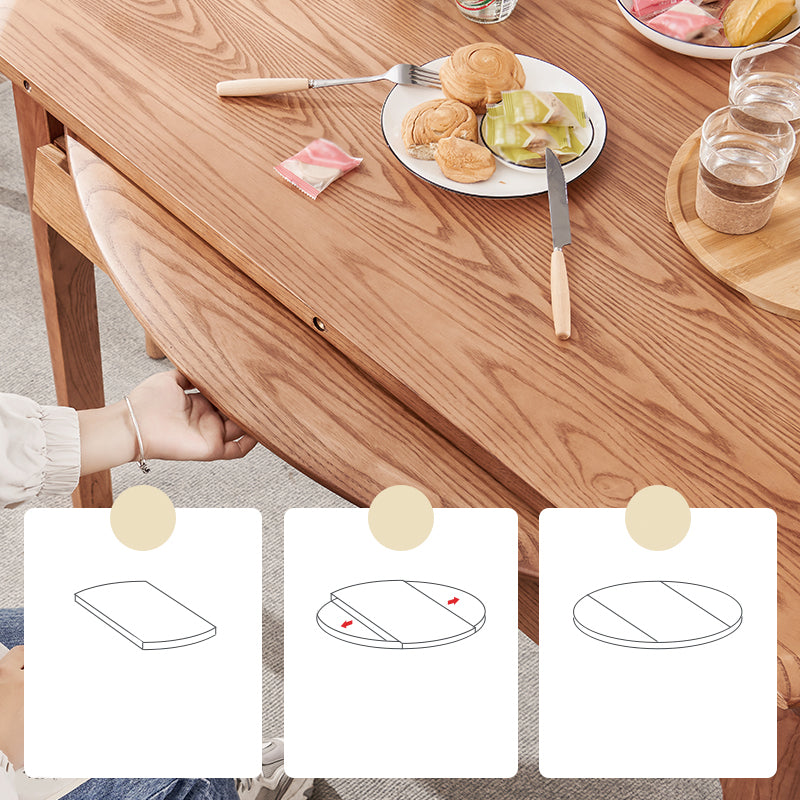 Modern Dining Set Solid Wood Round Shape 4 Legs Base Extendable Dining Table Set Clearhalo 'Dining Room Sets' 'Dining Tables & Seating' 'dining_room_set' 'Furniture' 'furniture_dining_room_set' 'Kitchen & Dining Furniture' 'kitchen&dining_furn' 'kitchen' 3347242