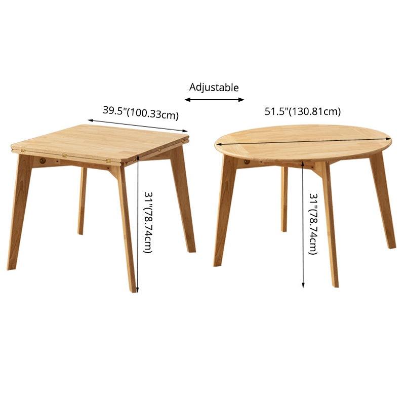 Modern Wood Adjustable Kitchen Dining Set 4 Leg Base Table with Folding Leaf Clearhalo 'Dining Room Sets' 'Dining Tables & Seating' 'dining_room_set' 'Furniture' 'furniture_dining_room_set' 'Kitchen & Dining Furniture' 'kitchen&dining_furn' 'kitchen' 3347270