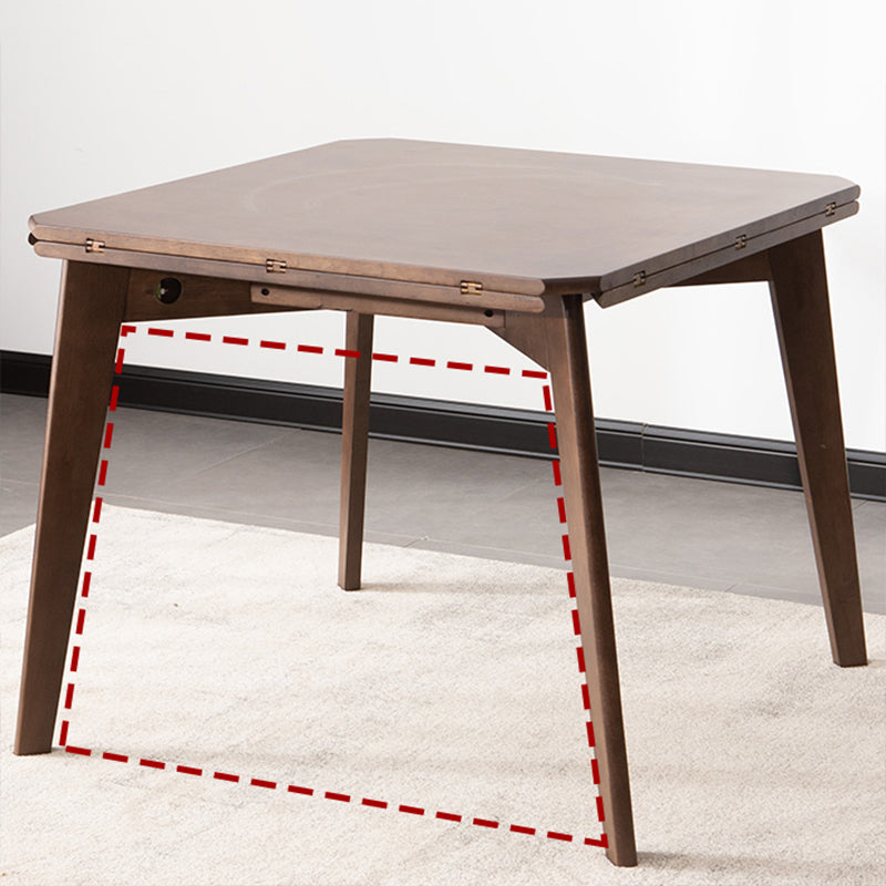 Modern Wood Adjustable Kitchen Dining Set 4 Leg Base Table with Folding Leaf Clearhalo 'Dining Room Sets' 'Dining Tables & Seating' 'dining_room_set' 'Furniture' 'furniture_dining_room_set' 'Kitchen & Dining Furniture' 'kitchen&dining_furn' 'kitchen' 3347272