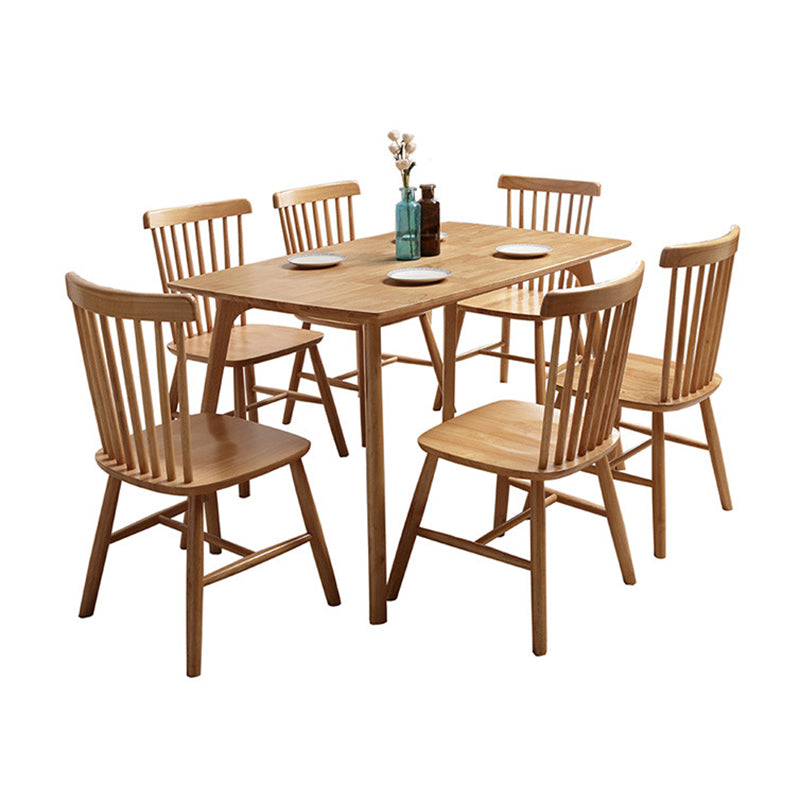 Modern Style Wood Rectangle Shape Dining Table Set 4 Legs Table Formal for Dining Furniture Clearhalo 'Dining Room Sets' 'Dining Tables & Seating' 'dining_room_set' 'Furniture' 'furniture_dining_room_set' 'Kitchen & Dining Furniture' 'kitchen&dining_furn' 'kitchen' 3347277