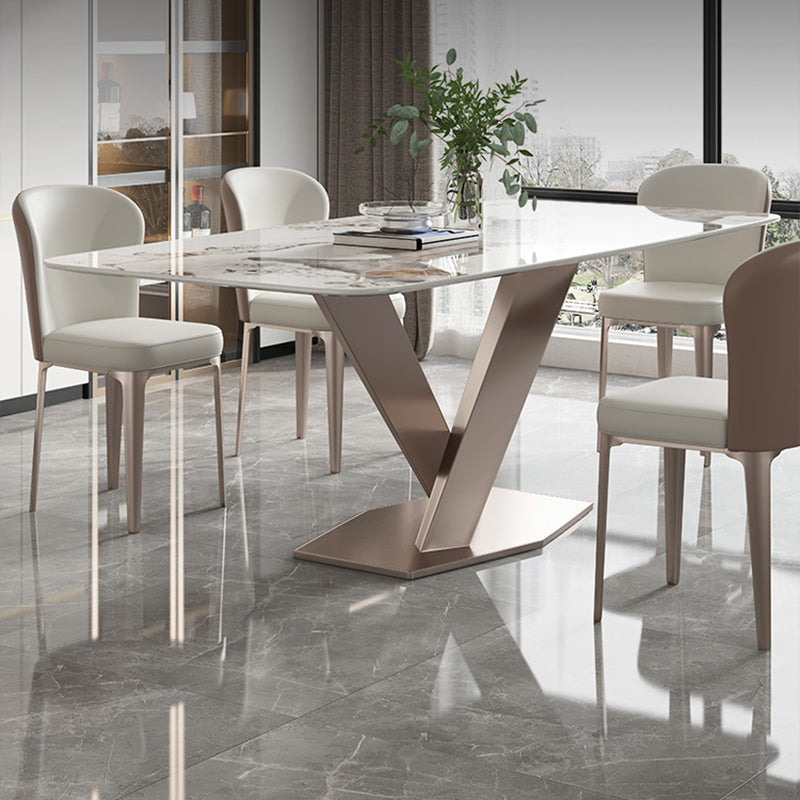 Modern Style Sintered Stone Top Dinette Set with Rectangle Table Table Dining Room Set Clearhalo 'Dining Room Sets' 'Dining Tables & Seating' 'dining_room_set' 'Furniture' 'furniture_dining_room_set' 'Kitchen & Dining Furniture' 'kitchen&dining_furn' 'kitchen' 3347303