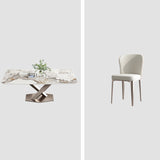 Modern Style Sintered Stone Top Dinette Set with Rectangle Table Table Dining Room Set Clearhalo 'Dining Room Sets' 'Dining Tables & Seating' 'dining_room_set' 'Furniture' 'furniture_dining_room_set' 'Kitchen & Dining Furniture' 'kitchen&dining_furn' 'kitchen' 3347312