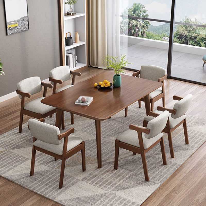 Kitchen Modern Solid Wood Dining Table of Trasitional Height with Formal Dining Room Sets Clearhalo 'Dining Room Sets' 'Dining Tables & Seating' 'dining_room_set' 'Furniture' 'furniture_dining_room_set' 'Kitchen & Dining Furniture' 'kitchen&dining_furn' 'kitchen' 3347348