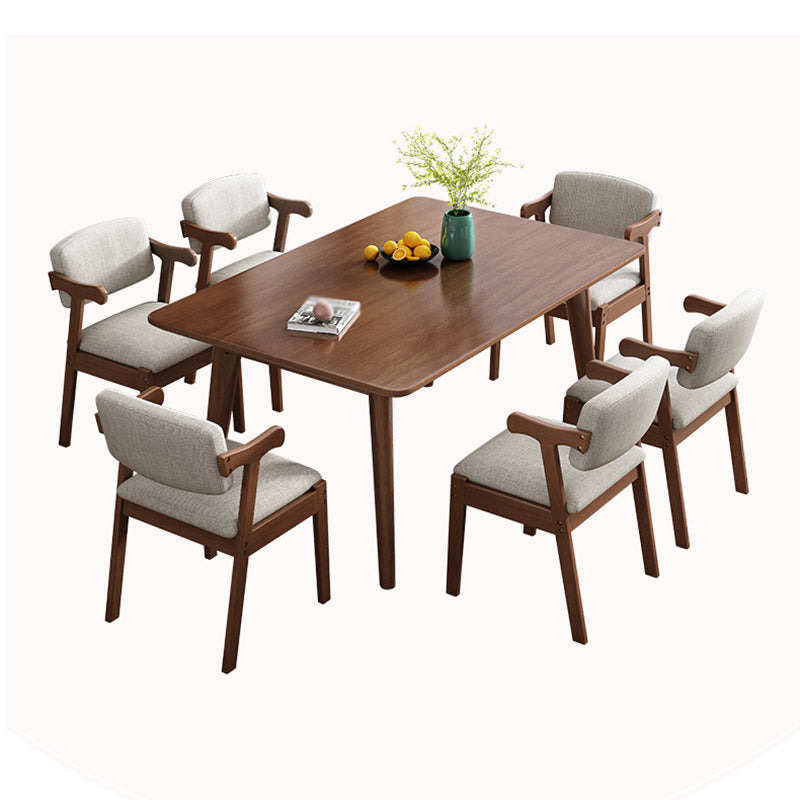 Kitchen Modern Solid Wood Dining Table of Trasitional Height with Formal Dining Room Sets Clearhalo 'Dining Room Sets' 'Dining Tables & Seating' 'dining_room_set' 'Furniture' 'furniture_dining_room_set' 'Kitchen & Dining Furniture' 'kitchen&dining_furn' 'kitchen' 3347350