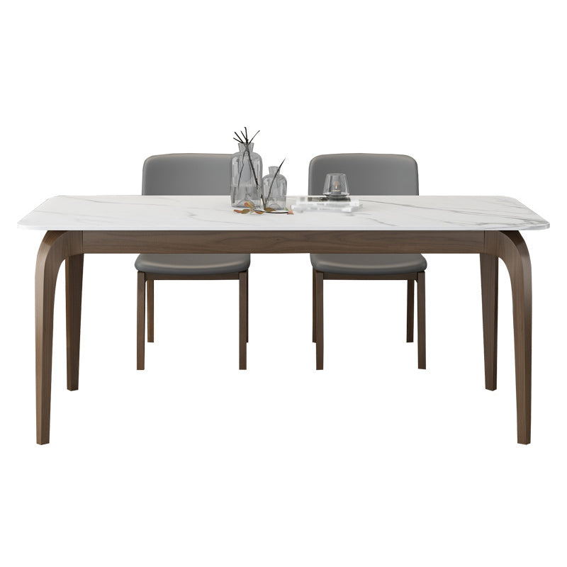 Contemporary Fixed Sintered Stone Dining¬†Room¬†Table¬†with 4 Solid Wood Legs Kitchen Dining Set Clearhalo 'Dining Room Sets' 'Dining Tables & Seating' 'dining_room_set' 'Furniture' 'furniture_dining_room_set' 'Kitchen & Dining Furniture' 'kitchen&dining_furn' 'kitchen' 3347391