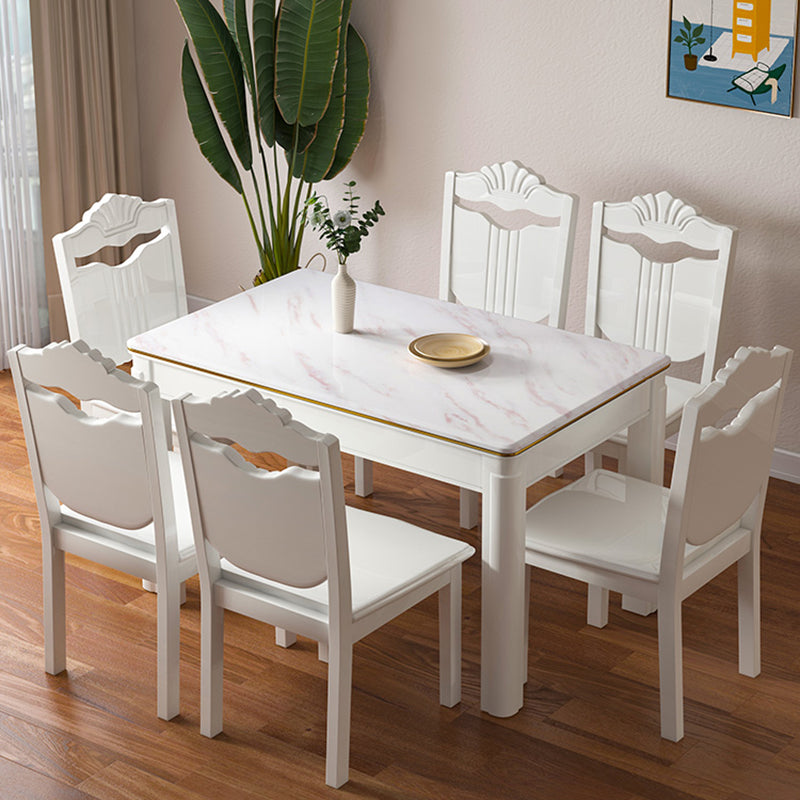 Modern Fixed Dining¬†Room¬†Table¬†Set Marble Top Dining Room Furniture for Restaurant Clearhalo 'Dining Room Sets' 'Dining Tables & Seating' 'dining_room_set' 'Furniture' 'furniture_dining_room_set' 'Kitchen & Dining Furniture' 'kitchen&dining_furn' 'kitchen' 3347415