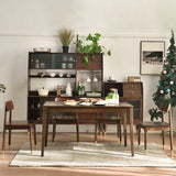 Contemporary Solid Wood Rectangle Shape Dining Furniture 4 Wood Legs Table Formal for Dining Room Clearhalo 'Dining Room Sets' 'Dining Tables & Seating' 'dining_room_set' 'Furniture' 'furniture_dining_room_set' 'Kitchen & Dining Furniture' 'kitchen&dining_furn' 'kitchen' 3347418