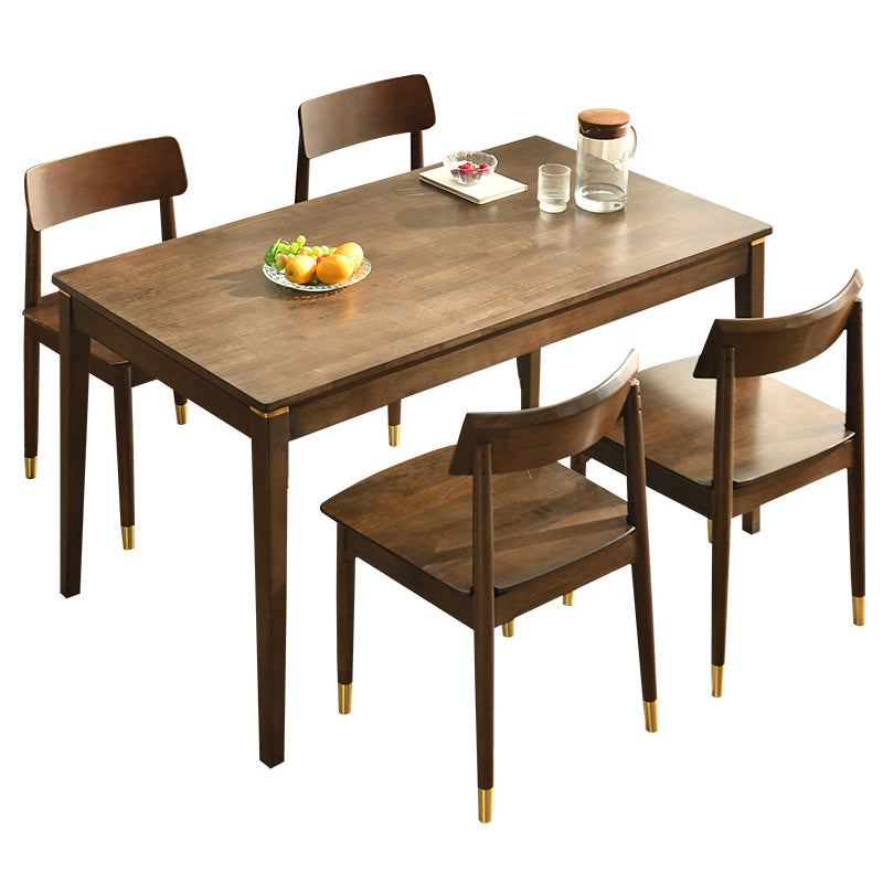 Contemporary Solid Wood Rectangle Shape Dining Furniture 4 Wood Legs Table Formal for Dining Room Clearhalo 'Dining Room Sets' 'Dining Tables & Seating' 'dining_room_set' 'Furniture' 'furniture_dining_room_set' 'Kitchen & Dining Furniture' 'kitchen&dining_furn' 'kitchen' 3347421