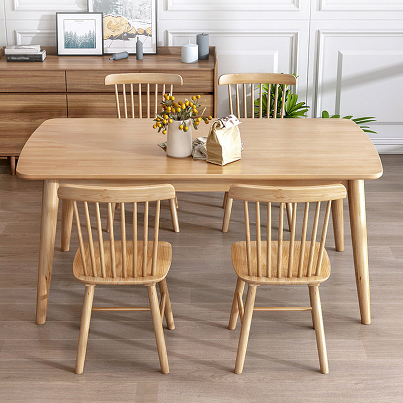 Minimalist Style Solid Wood Top Dining Table Set of Rectangle Shape Formal Dinette Set Clearhalo 'Dining Room Sets' 'Dining Tables & Seating' 'dining_room_set' 'furn' 'furn_dining_room_set' 'Furniture' 'furniture_dining_room_set' 'Kitchen & Dining Furniture' 'kitchen&dining_furn' 'kitchen' 3347445