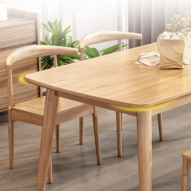 Minimalist Style Solid Wood Top Dining Table Set of Rectangle Shape Formal Dinette Set Clearhalo 'Dining Room Sets' 'Dining Tables & Seating' 'dining_room_set' 'furn' 'furn_dining_room_set' 'Furniture' 'furniture_dining_room_set' 'Kitchen & Dining Furniture' 'kitchen&dining_furn' 'kitchen' 3347450