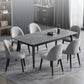 Contemporary Fixed Dining¬†Room¬†Table¬†Set with Metal 4 Legs Base Dining Table Furniture with 6 Chairs Clearhalo 'Dining Room Sets' 'Dining Tables & Seating' 'dining_room_set' 'Furniture' 'furniture_dining_room_set' 'Kitchen & Dining Furniture' 'kitchen&dining_furn' 'kitchen' 3347476