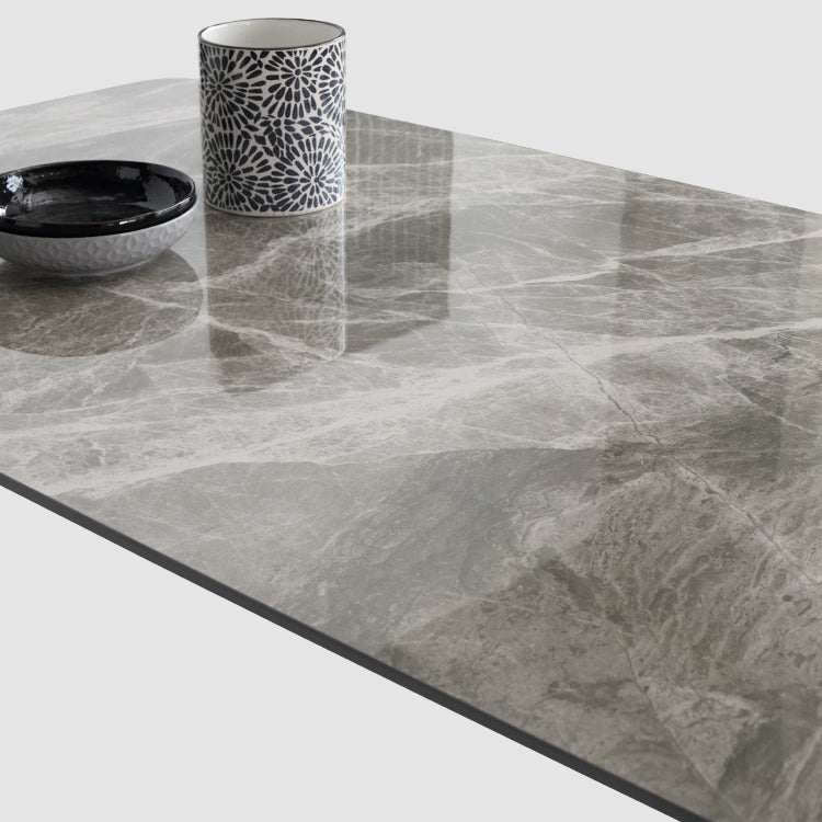 Modern Style Sintered Stone Dining Table with Grey Standard Height Table for Home Use Clearhalo 'Dining Room Sets' 'Dining Tables & Seating' 'dining_room_set' 'Furniture' 'furniture_dining_room_set' 'Kitchen & Dining Furniture' 'kitchen&dining_furn' 'kitchen' 3347526