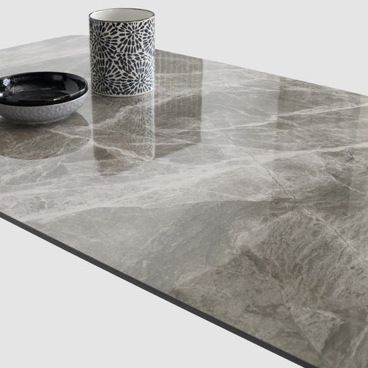 Modern Style Sintered Stone Dining Table with Grey Standard Height Table for Home Use Clearhalo 'Dining Room Sets' 'Dining Tables & Seating' 'dining_room_set' 'Furniture' 'furniture_dining_room_set' 'Kitchen & Dining Furniture' 'kitchen&dining_furn' 'kitchen' 3347526