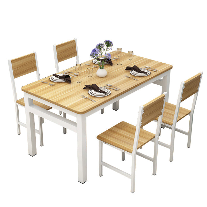Modern Style Table with Rectangle Shape Standard Height Table and 4 Legs Base Clearhalo 'Dining Room Sets' 'Dining Tables & Seating' 'dining_room_set' 'Furniture' 'furniture_dining_room_set' 'Kitchen & Dining Furniture' 'kitchen&dining_furn' 'kitchen' 3347591