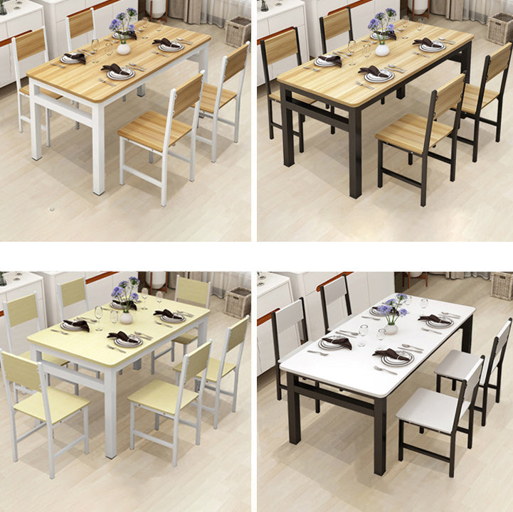 Modern Style Table with Rectangle Shape Standard Height Table and 4 Legs Base Clearhalo 'Dining Room Sets' 'Dining Tables & Seating' 'dining_room_set' 'Furniture' 'furniture_dining_room_set' 'Kitchen & Dining Furniture' 'kitchen&dining_furn' 'kitchen' 3347600