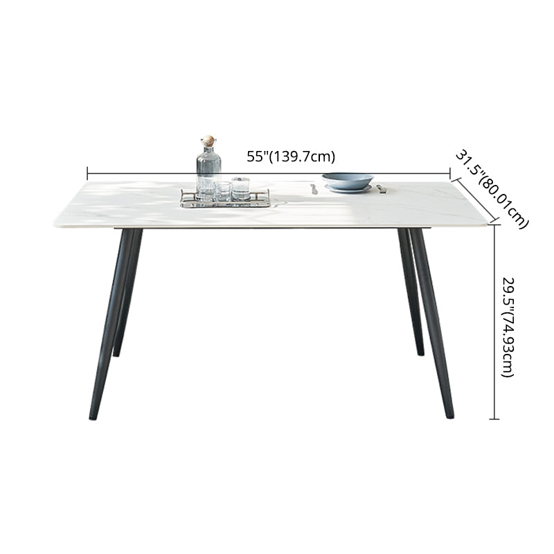 Kitchen Contemporary Sintered Stone Top Dining Table Sets with 4 Legs Base Dining Room Furniture Clearhalo 'Dining Room Sets' 'Dining Tables & Seating' 'dining_room_set' 'Furniture' 'furniture_dining_room_set' 'Kitchen & Dining Furniture' 'kitchen&dining_furn' 'kitchen' 3347627