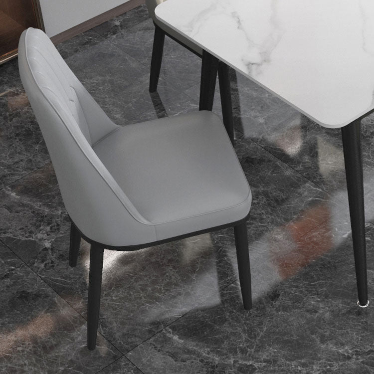 Fixed Sintered Stone Top Dining Furniture with 4 Legs Base Dining Table Sets for Home Clearhalo 'Dining Room Sets' 'Dining Tables & Seating' 'dining_room_set' 'Furniture' 'furniture_dining_room_set' 'Kitchen & Dining Furniture' 'kitchen&dining_furn' 'kitchen' 3347633