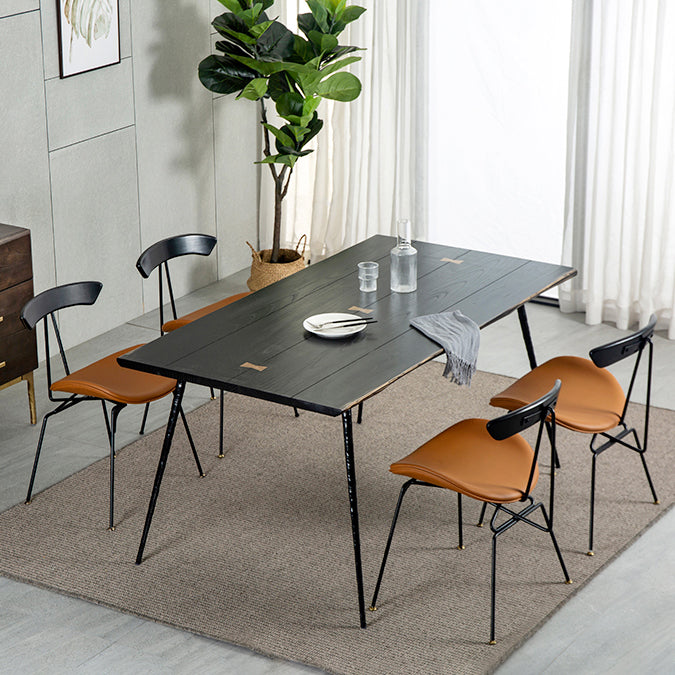 Industrial Style Solid Wood Dining Set with Rectangle Shape Table and 4 Legs Base for Home Use Clearhalo 'Dining Room Sets' 'Dining Tables & Seating' 'dining_room_set' 'Furniture' 'furniture_dining_room_set' 'Kitchen & Dining Furniture' 'kitchen&dining_furn' 'kitchen' 3347665