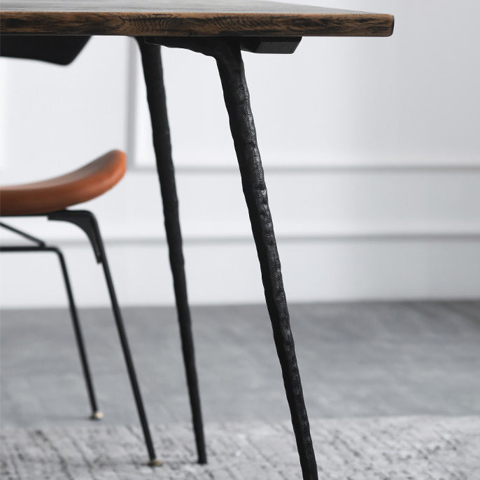 Industrial Style Solid Wood Dining Set with Rectangle Shape Table and 4 Legs Base for Home Use Clearhalo 'Dining Room Sets' 'Dining Tables & Seating' 'dining_room_set' 'Furniture' 'furniture_dining_room_set' 'Kitchen & Dining Furniture' 'kitchen&dining_furn' 'kitchen' 3347670