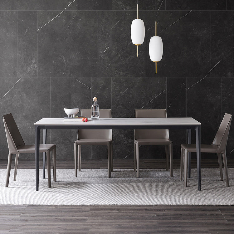 Modern Style Sintered Stone Dining Table with Standard Height Table and 4 Legs Base for Home Use Clearhalo 'Dining Room Sets' 'Dining Tables & Seating' 'dining_room_set' 'Furniture' 'furniture_dining_room_set' 'Kitchen & Dining Furniture' 'kitchen&dining_furn' 'kitchen' 3347686