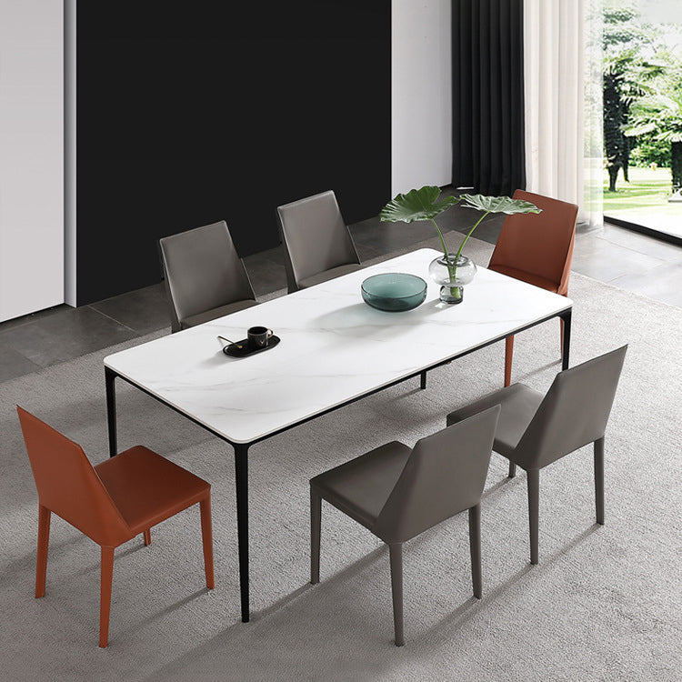 Modern Style Sintered Stone Dining Table with Standard Height Table and 4 Legs Base for Home Use Clearhalo 'Dining Room Sets' 'Dining Tables & Seating' 'dining_room_set' 'Furniture' 'furniture_dining_room_set' 'Kitchen & Dining Furniture' 'kitchen&dining_furn' 'kitchen' 3347688