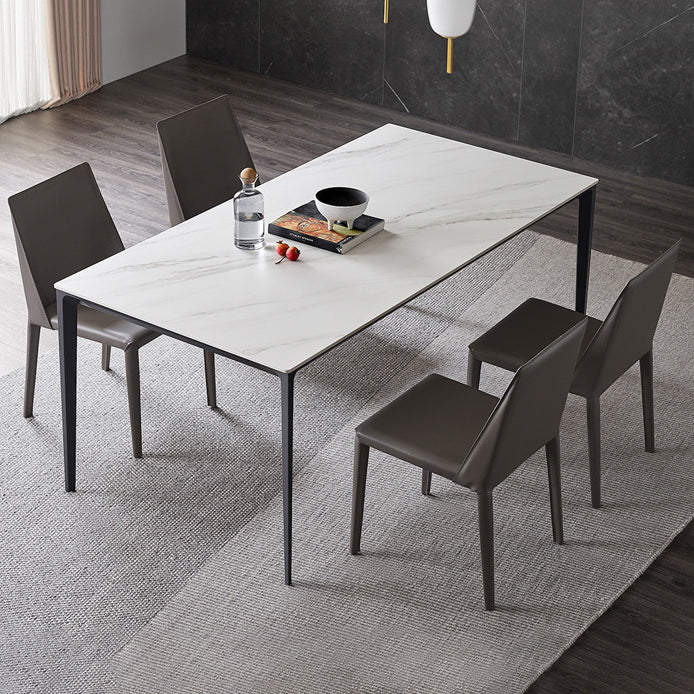 Modern Style Sintered Stone Dining Table with Standard Height Table and 4 Legs Base for Home Use Clearhalo 'Dining Room Sets' 'Dining Tables & Seating' 'dining_room_set' 'Furniture' 'furniture_dining_room_set' 'Kitchen & Dining Furniture' 'kitchen&dining_furn' 'kitchen' 3347689