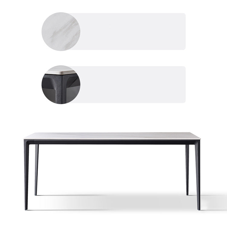 Modern Style Sintered Stone Dining Table with Standard Height Table and 4 Legs Base for Home Use Clearhalo 'Dining Room Sets' 'Dining Tables & Seating' 'dining_room_set' 'Furniture' 'furniture_dining_room_set' 'Kitchen & Dining Furniture' 'kitchen&dining_furn' 'kitchen' 3347692