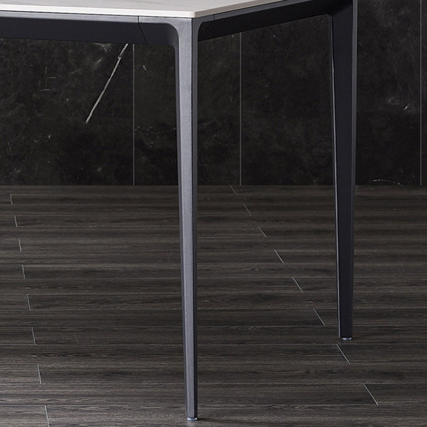 Modern Style Sintered Stone Dining Table with Standard Height Table and 4 Legs Base for Home Use Clearhalo 'Dining Room Sets' 'Dining Tables & Seating' 'dining_room_set' 'Furniture' 'furniture_dining_room_set' 'Kitchen & Dining Furniture' 'kitchen&dining_furn' 'kitchen' 3347694