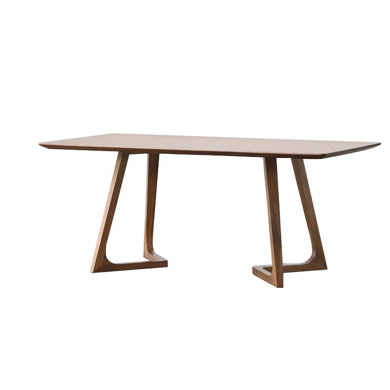 Fixed Minimalist Solid Wood Top Kitchen Table Set of Brown for Dining Room Clearhalo 'Dining Room Sets' 'Dining Tables & Seating' 'dining_room_set' 'Furniture' 'furniture_dining_room_set' 'Kitchen & Dining Furniture' 'kitchen&dining_furn' 'kitchen' 3347705