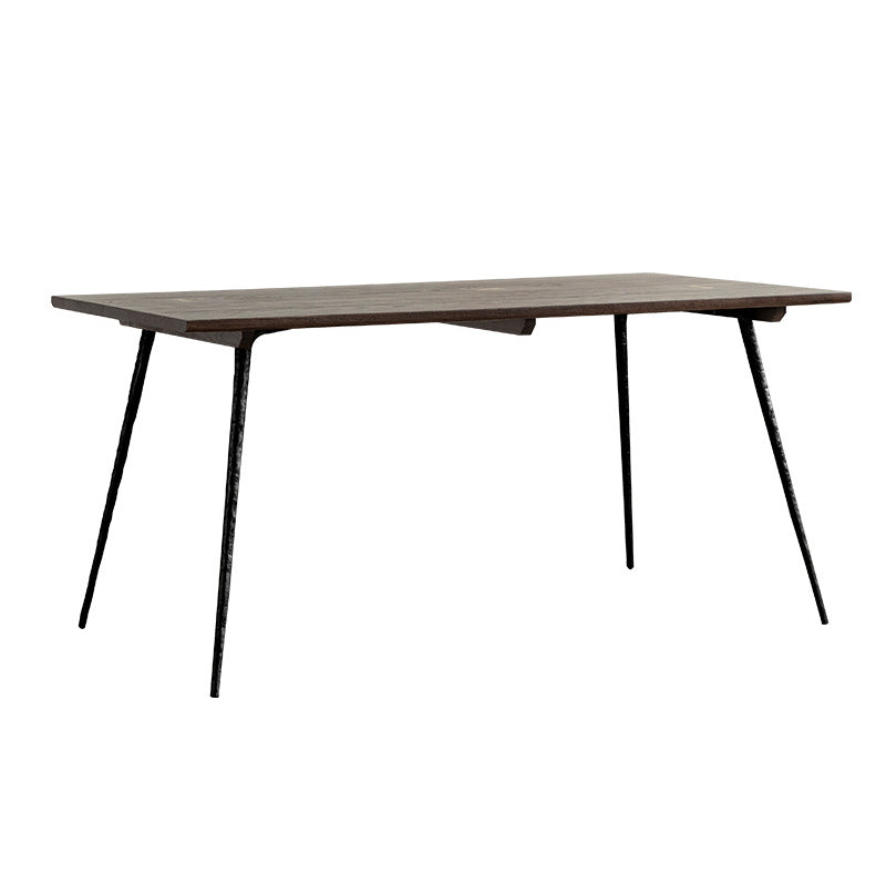 Industrial Style Wood Top Dining Set with 4 Black Metallic Legs for Dining Furniture Clearhalo 'Dining Room Sets' 'Dining Tables & Seating' 'dining_room_set' 'Furniture' 'furniture_dining_room_set' 'Kitchen & Dining Furniture' 'kitchen&dining_furn' 'kitchen' 3347722