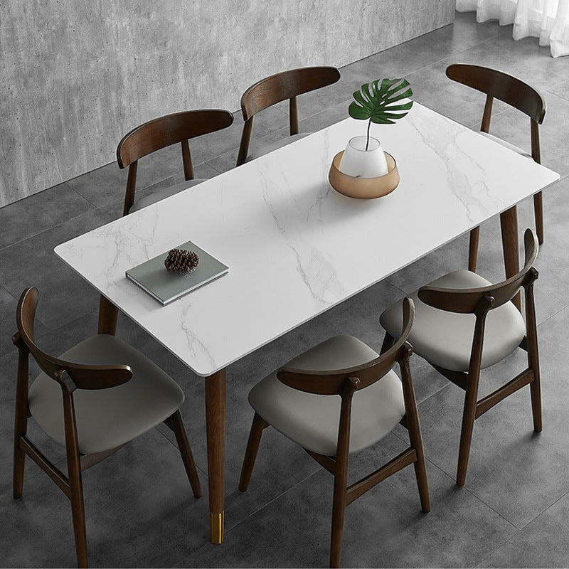 Modern Standard Sintered Stone Top Dining Room Set of Rectangle Shape for Kitchen Table Set Clearhalo 'Dining Room Sets' 'Dining Tables & Seating' 'dining_room_set' 'furn' 'furn_dining_room_set' 'Furniture' 'furniture_dining_room_set' 'Kitchen & Dining Furniture' 'kitchen&dining_furn' 'kitchen' 3347732