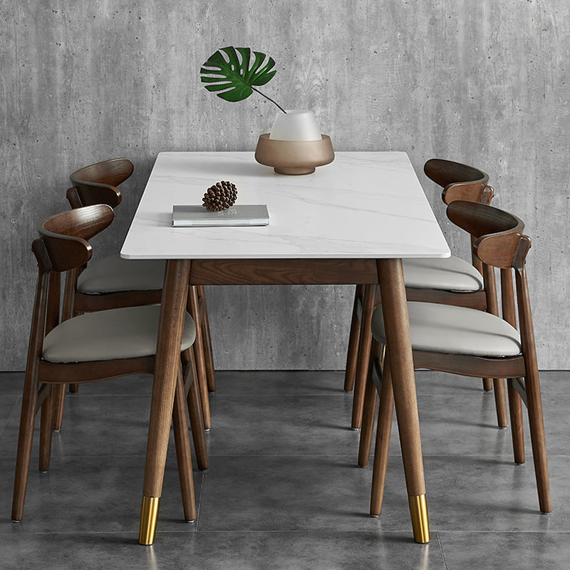 Modern Standard Sintered Stone Top Dining Room Set of Rectangle Shape for Kitchen Table Set Clearhalo 'Dining Room Sets' 'Dining Tables & Seating' 'dining_room_set' 'furn' 'furn_dining_room_set' 'Furniture' 'furniture_dining_room_set' 'Kitchen & Dining Furniture' 'kitchen&dining_furn' 'kitchen' 3347733