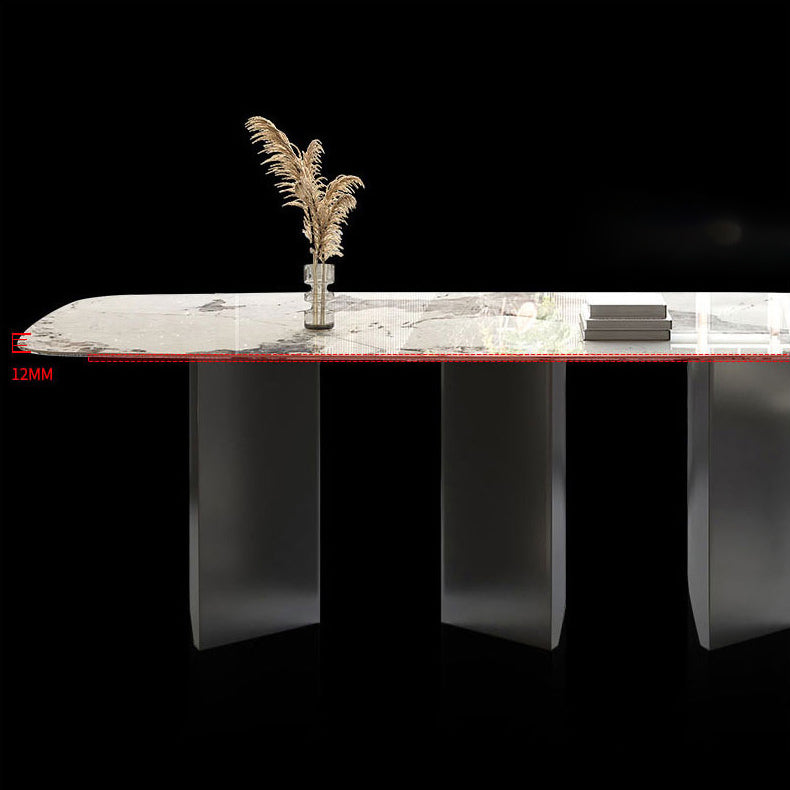 Minimalist Traditional Height Faux Marble Top Dining Table Rectangle Dining Room Set For Home Clearhalo 'Dining Room Sets' 'Dining Tables & Seating' 'dining_room_set' 'Furniture' 'furniture_dining_room_set' 'Kitchen & Dining Furniture' 'kitchen&dining_furn' 'kitchen' 3347757