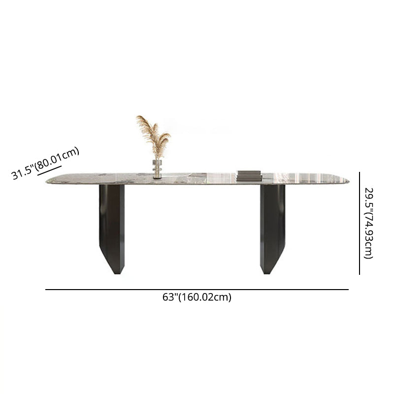 Minimalist Traditional Height Faux Marble Top Dining Table Rectangle Dining Room Set For Home Clearhalo 'Dining Room Sets' 'Dining Tables & Seating' 'dining_room_set' 'Furniture' 'furniture_dining_room_set' 'Kitchen & Dining Furniture' 'kitchen&dining_furn' 'kitchen' 3347761