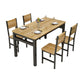 Modern Dining Room Set with Rectangle Shape Standard Height Table and 4 Legs Base Black with 4 Chairs Clearhalo 'Dining Room Sets' 'Dining Tables & Seating' 'dining_room_set' 'furn' 'furn_dining_room_set' 'Furniture' 'furniture_dining_room_set' 'Kitchen & Dining Furniture' 'kitchen&dining_furn' 'kitchen' 3347773
